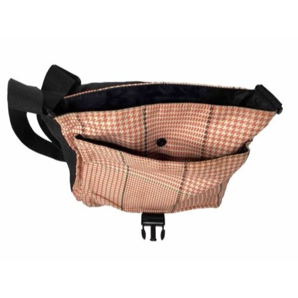 Vintage Ralph Lauren Crossbody Bag Purse Pink Houndstooth 4 Pockets - READ - Picture 4 of 7